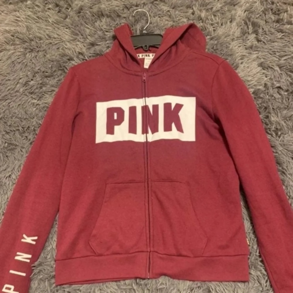 PINK Maroon Zip Up Jacket